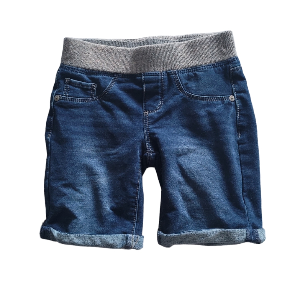 Arizona Jean Co Girls Stretch Denim Bermuda Shorts Dark Denim Size 6 Reg